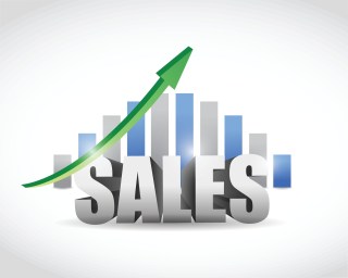 Diagram showing upward trend over the word Sales.